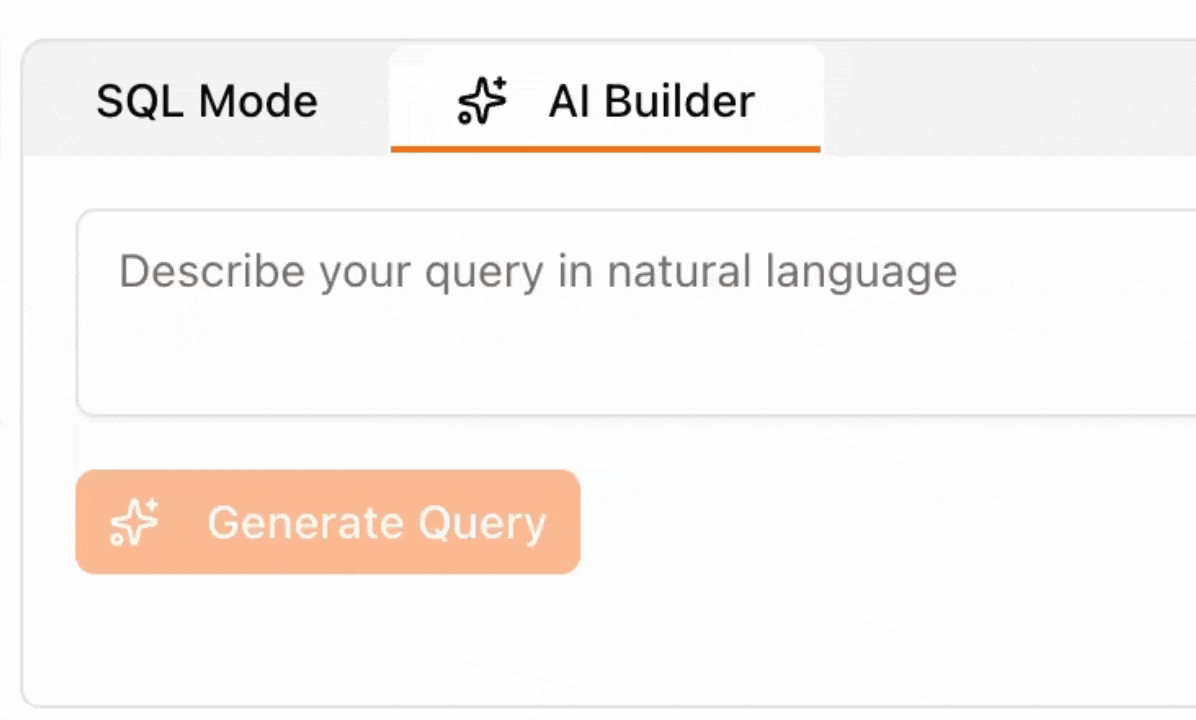 AI-powered query generation interface